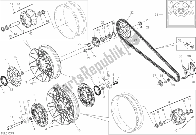 All parts for the Wheels of the Ducati Multistrada 950 S SW Brasil 2020